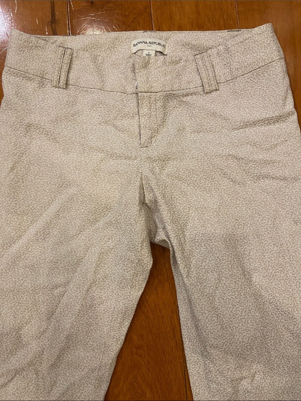 Banana Republic Light Beige Microprint Dress Pants